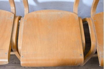 イギリスヴィンテージ　スタッキングできるスクールチェア5脚セット　(R-090182)
