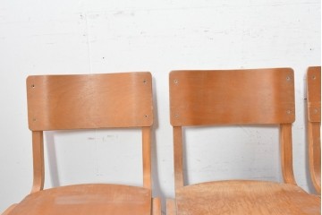 イギリスヴィンテージ　スタッキングできるスクールチェア5脚セット　(R-090183)