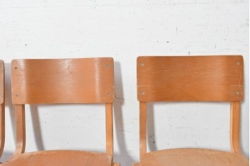 イギリスヴィンテージ　スタッキングできるスクールチェア5脚セット　(R-090183)