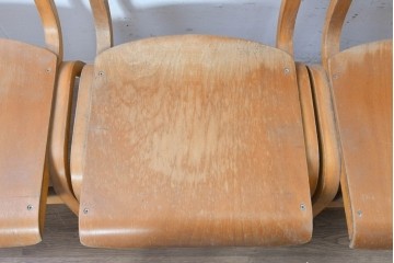 イギリスヴィンテージ　スタッキングできるスクールチェア5脚セット　(R-090183)