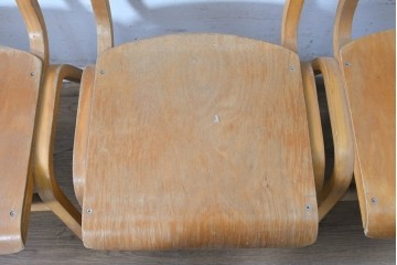 イギリスヴィンテージ　スタッキングできるスクールチェア5脚セット　(R-090183)