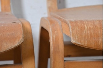 イギリスヴィンテージ　スタッキングできるスクールチェア5脚セット　(R-090183)