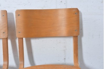 イギリスヴィンテージ　スタッキングできるスクールチェア5脚セット　(R-090184)