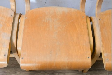 イギリスヴィンテージ　スタッキングできるスクールチェア5脚セット　(R-090184)