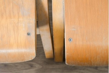 イギリスヴィンテージ　スタッキングできるスクールチェア5脚セット　(R-090184)
