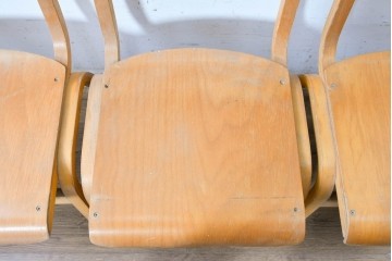 イギリスヴィンテージ　スタッキングできるスクールチェア5脚セット　(R-090184)