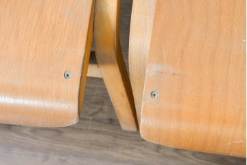 イギリスヴィンテージ　スタッキングできるスクールチェア5脚セット　(R-090184)