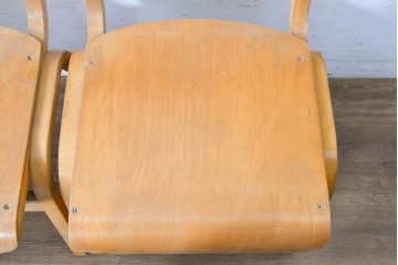 イギリスヴィンテージ　スタッキングできるスクールチェア5脚セット　(R-090184)