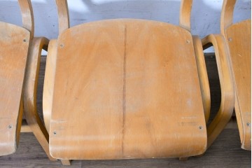 イギリスヴィンテージ　スタッキングできるスクールチェア5脚セット　(R-090185)