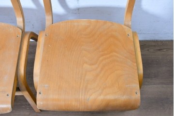 イギリスヴィンテージ　スタッキングできるスクールチェア5脚セット　(R-090185)
