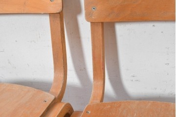 イギリスヴィンテージ　スタッキングできるスクールチェア6脚セット　(R-090186)