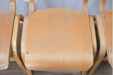 イギリスヴィンテージ　スタッキングできるスクールチェア6脚セット　(R-090186)