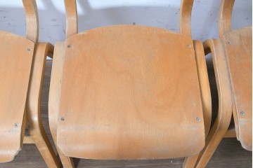 イギリスヴィンテージ　スタッキングできるスクールチェア6脚セット　(R-090186)