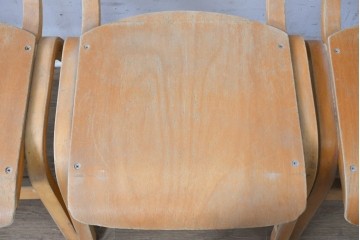 イギリスヴィンテージ　スタッキングできるスクールチェア6脚セット　(R-090186)