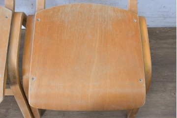 イギリスヴィンテージ　スタッキングできるスクールチェア6脚セット　(R-090186)