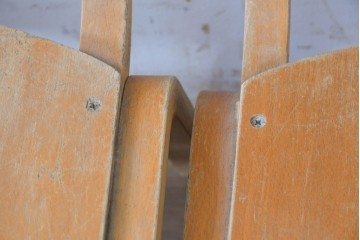 イギリスヴィンテージ　スタッキングできるスクールチェア6脚セット　(R-090186)