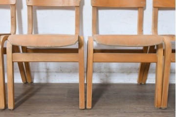 イギリスヴィンテージ　スタッキングできるスクールチェア6脚セット　(R-090186)