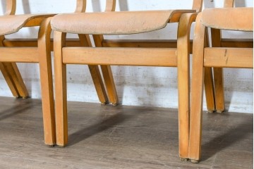 イギリスヴィンテージ　スタッキングできるスクールチェア6脚セット　(R-090186)