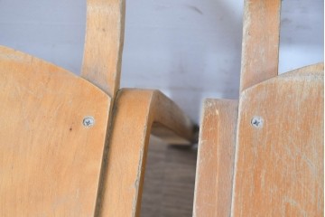 イギリスヴィンテージ　スタッキングできるスクールチェア5脚セット　(R-090187)