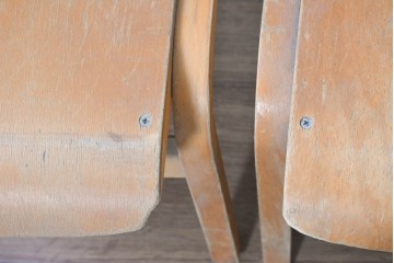 イギリスヴィンテージ　スタッキングできるスクールチェア5脚セット　(R-090187)