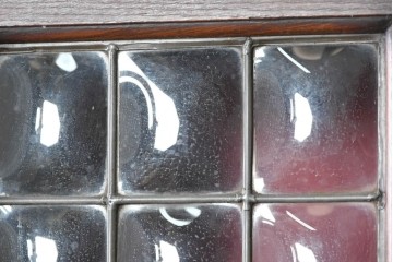 イギリスアンティーク　オーク材　クラシカルな佇まいのミラーバックキャビネット　(R-090191)