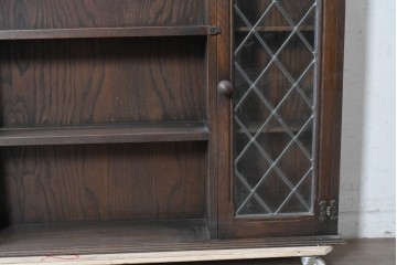 イギリスヴィンテージ　ステンドグラスの扉が上品なウォールキャビネット　(R-090192)