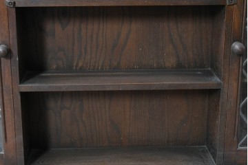 イギリスヴィンテージ　ステンドグラスの扉が上品なウォールキャビネット　(R-090192)