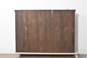 イギリスヴィンテージ　ステンドグラスの扉が上品なウォールキャビネット　(R-090192)