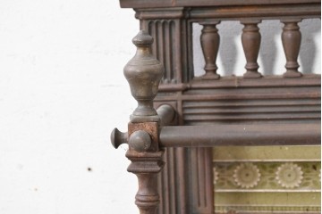 イギリスアンティーク　1920年頃　高級品!　鉄鋳物・真鍮　花模様のタイルが可愛らしいステッキスタンド兼傘立て　(R-090193)