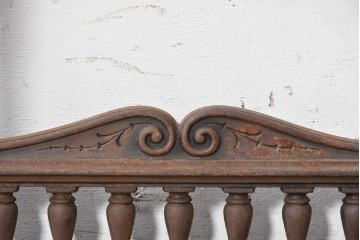 イギリスアンティーク　1920年頃　高級品!　鉄鋳物・真鍮　花模様のタイルが可愛らしいステッキスタンド兼傘立て　(R-090193)
