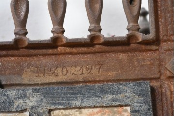 イギリスアンティーク　1920年頃　高級品!　鉄鋳物・真鍮　花模様のタイルが可愛らしいステッキスタンド兼傘立て　(R-090193)