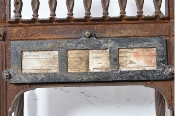 イギリスアンティーク　1920年頃　高級品!　鉄鋳物・真鍮　花模様のタイルが可愛らしいステッキスタンド兼傘立て　(R-090193)