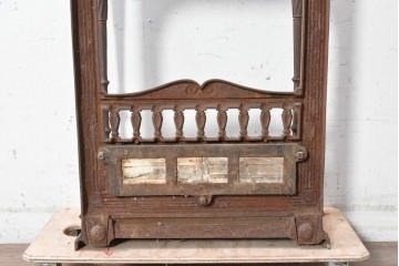 イギリスアンティーク　1920年頃　高級品!　鉄鋳物・真鍮　花模様のタイルが可愛らしいステッキスタンド兼傘立て　(R-090193)