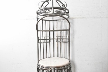 中古　美品　曲線装飾が優雅なバードケージ型ワインラック　(R-090196)
