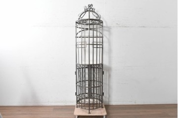 中古　美品　曲線装飾が優雅なバードケージ型ワインラック　(R-090196)