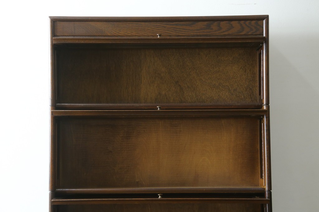 イギリスヴィンテージ　GUNN(ガン)社　オーク材　縦に重ねて使える!　クラシカルなスタッキングブックケース　(R-090199)