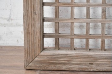 中国アンティーク建具　李朝風建具　素朴な格子デザインの窓1枚　(R-090202)