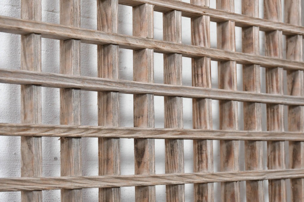 中国アンティーク建具　李朝風建具　素朴な格子デザインの窓1枚　(R-090202)