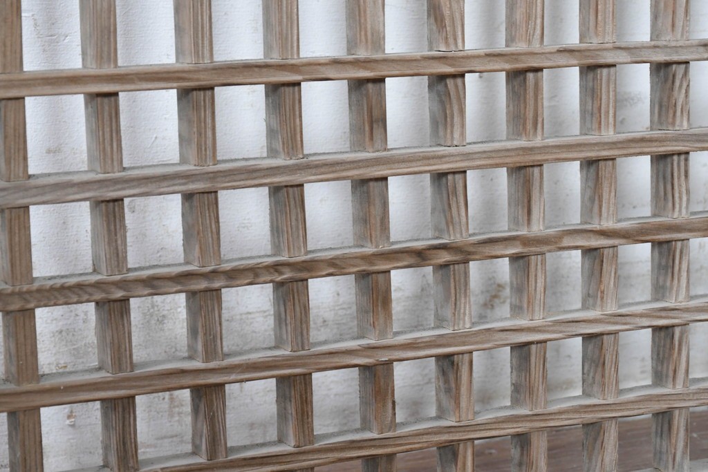 中国アンティーク建具　李朝風建具　素朴な格子デザインの窓1枚　(R-090203)