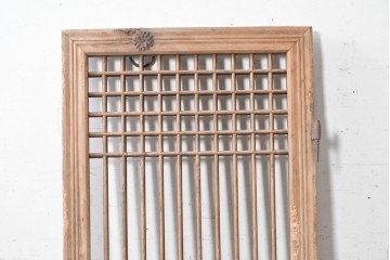 中国アンティーク建具　李朝風建具　素朴な格子デザインの窓1枚　(R-090204)