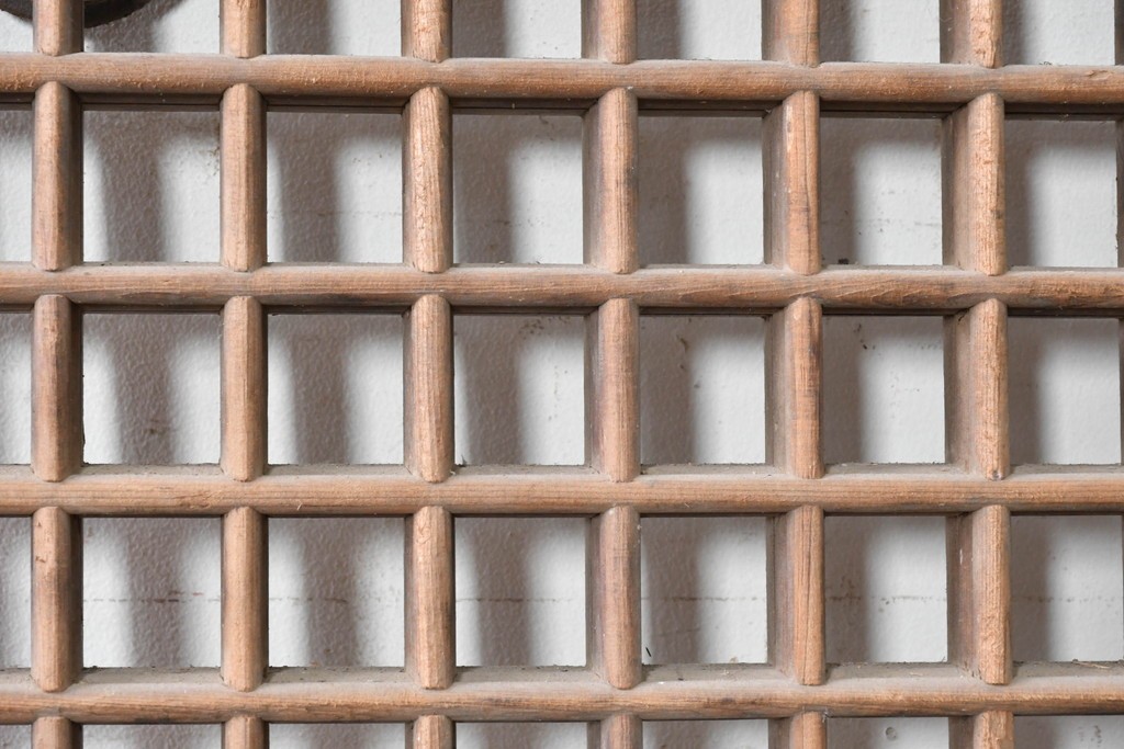 中国アンティーク建具　李朝風建具　素朴な格子デザインの窓1枚　(R-090204)