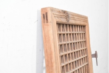 中国アンティーク建具　李朝風建具　素朴な格子デザインの窓1枚　(R-090204)
