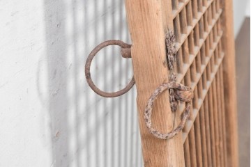 中国アンティーク建具　李朝風建具　素朴な格子デザインの窓1枚　(R-090204)