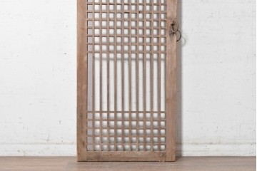 中国アンティーク建具　李朝風建具　素朴な格子デザインの窓1枚　(R-090204)