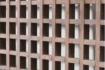 中国アンティーク建具　李朝風建具　素朴な格子デザインの窓1枚　(R-090204)