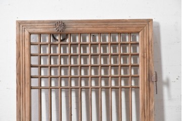 中国アンティーク建具　李朝風建具　素朴な格子デザインの窓1枚　(R-090205)