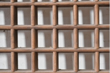 中国アンティーク建具　李朝風建具　素朴な格子デザインの窓1枚　(R-090205)