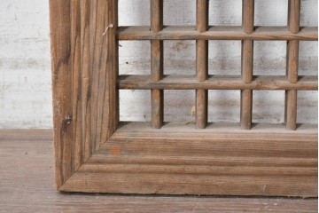 中国アンティーク建具　李朝風建具　素朴な格子デザインの窓1枚　(R-090205)