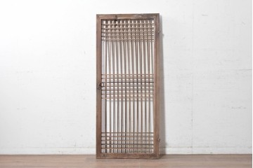 中国アンティーク建具　李朝風建具　素朴な格子デザインの窓1枚　(R-090206)