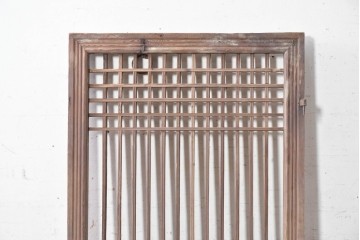 中国アンティーク建具　李朝風建具　素朴な格子デザインの窓1枚　(R-090206)